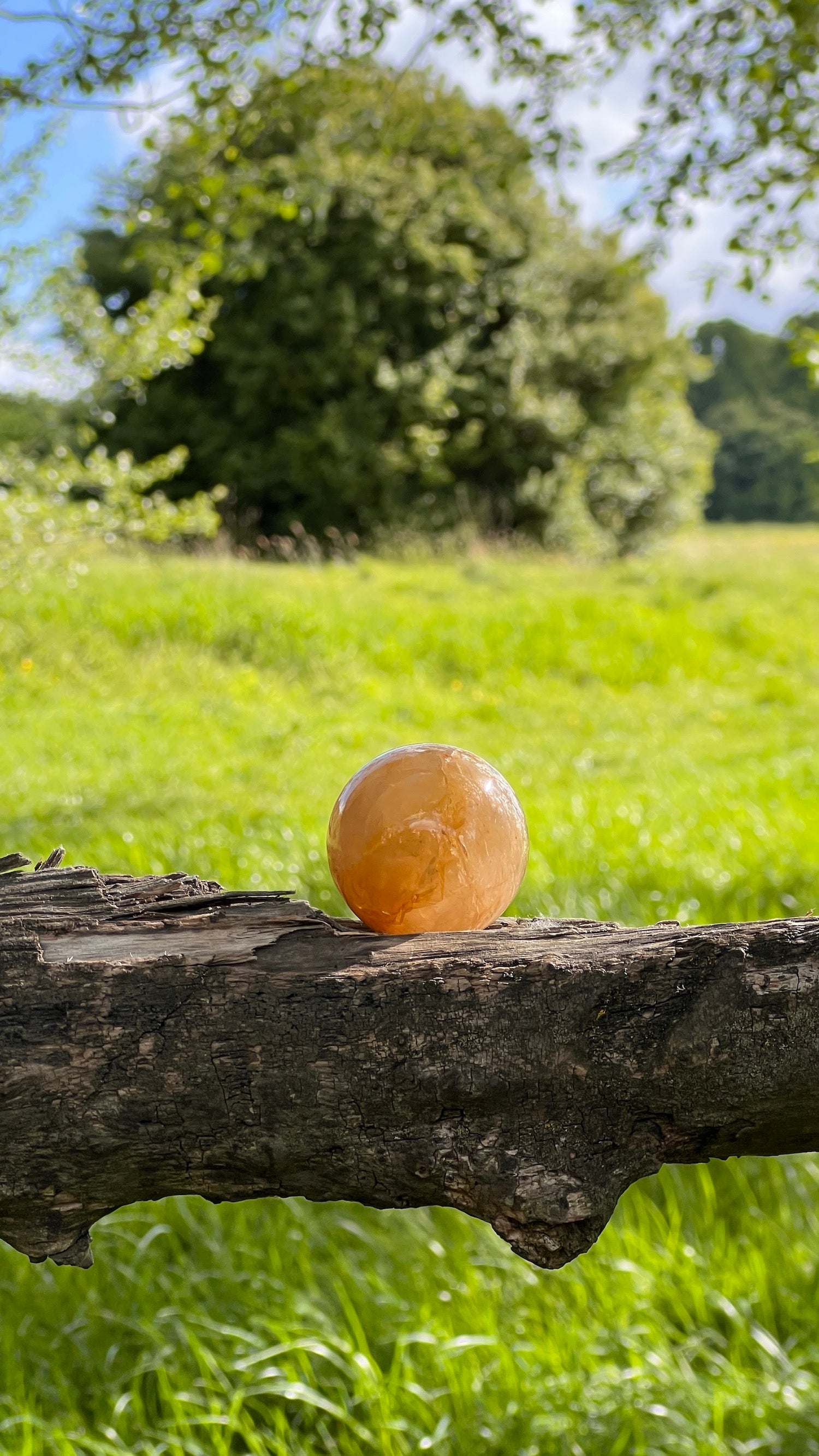 Optical Honey Calcite Ball from Madagascar