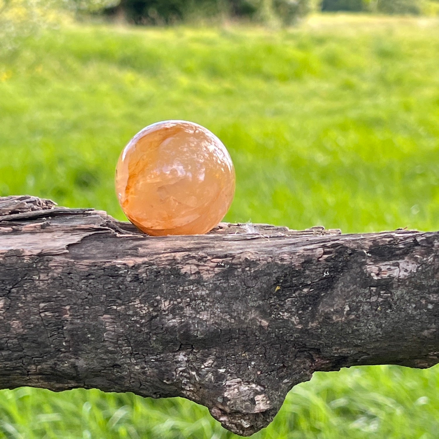 Optical Honey Calcite Ball from Madagascar