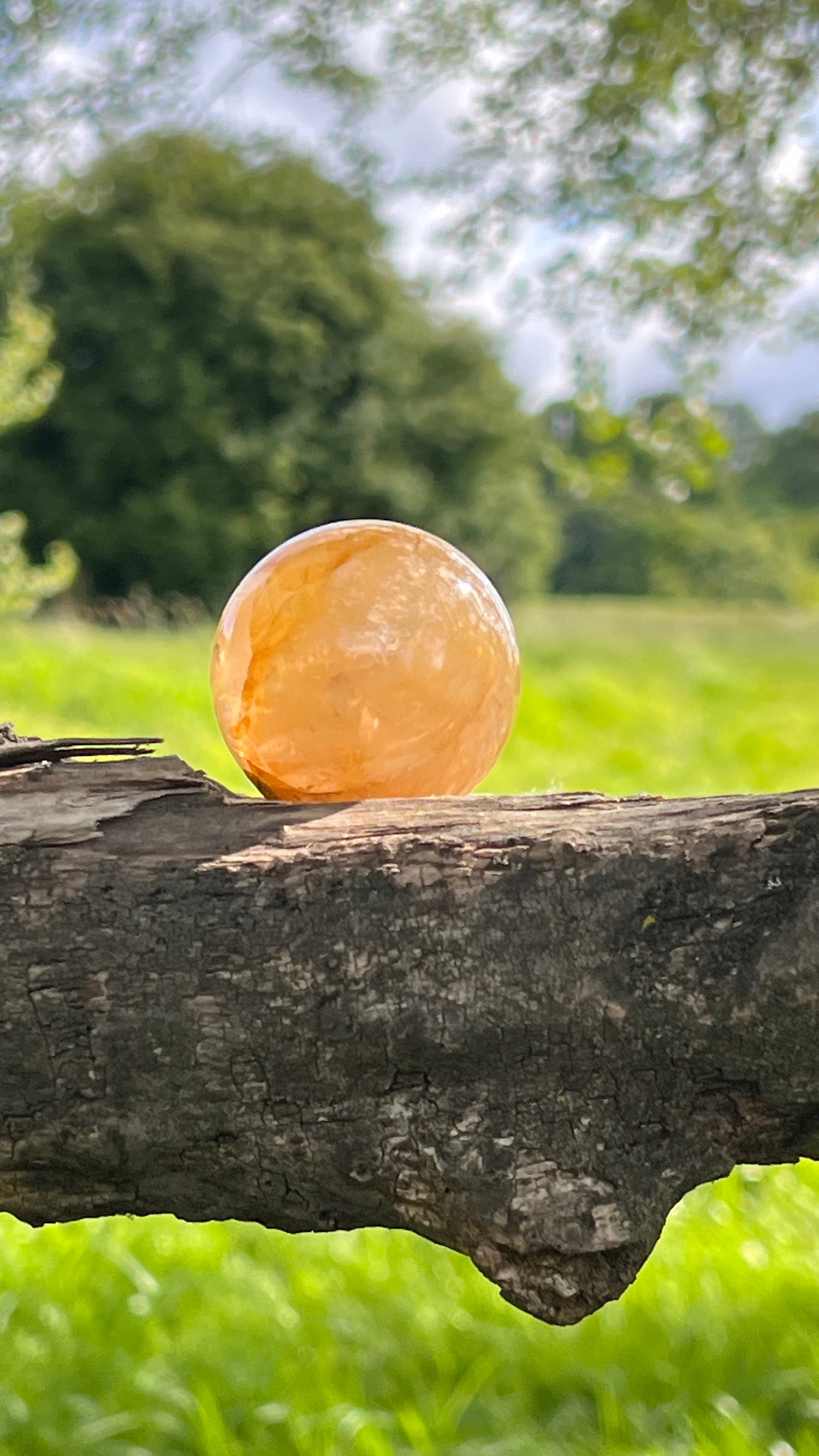 Optical Honey Calcite Ball from Madagascar