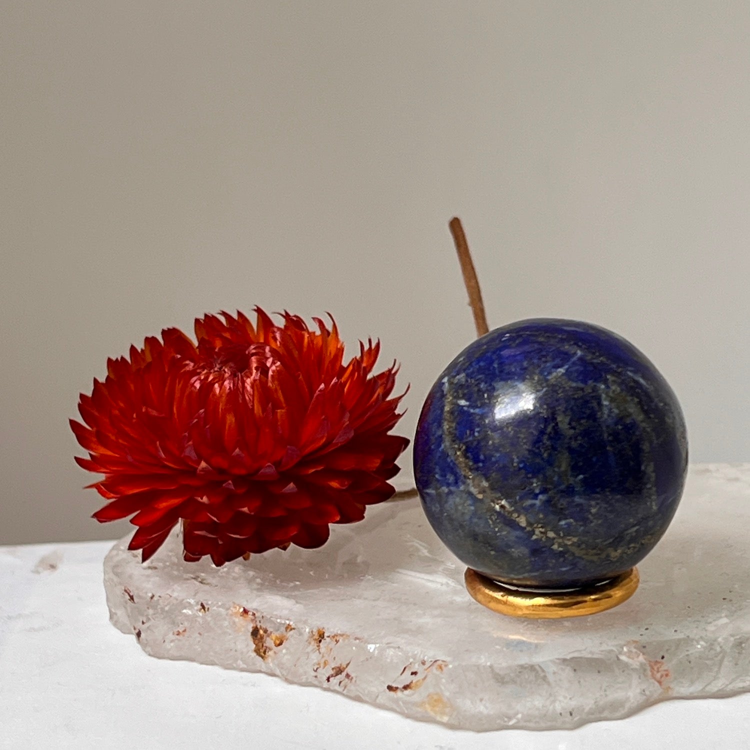 Lapis Lazuli Small sphere with brass stand