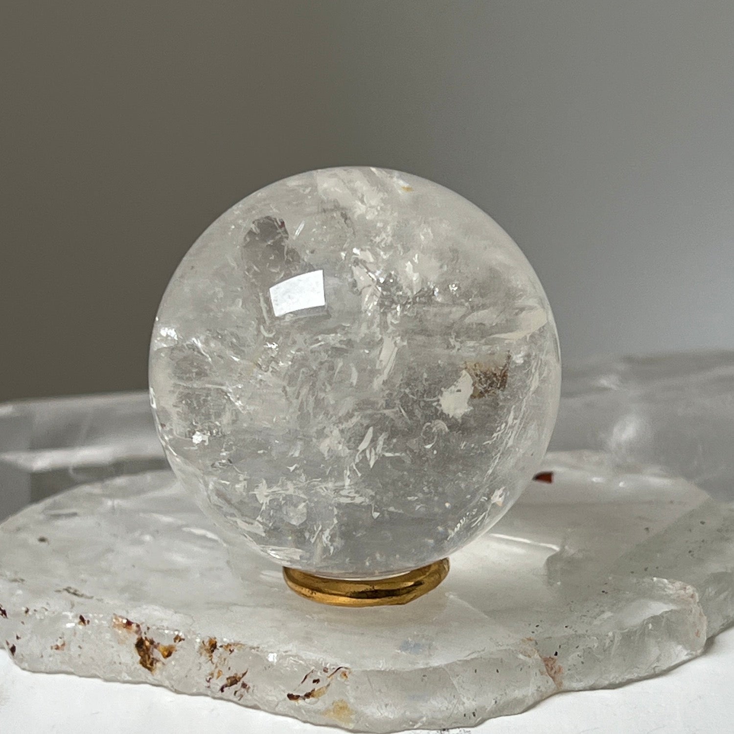 Unique  Rock Crystal Ball  from Madagascar
