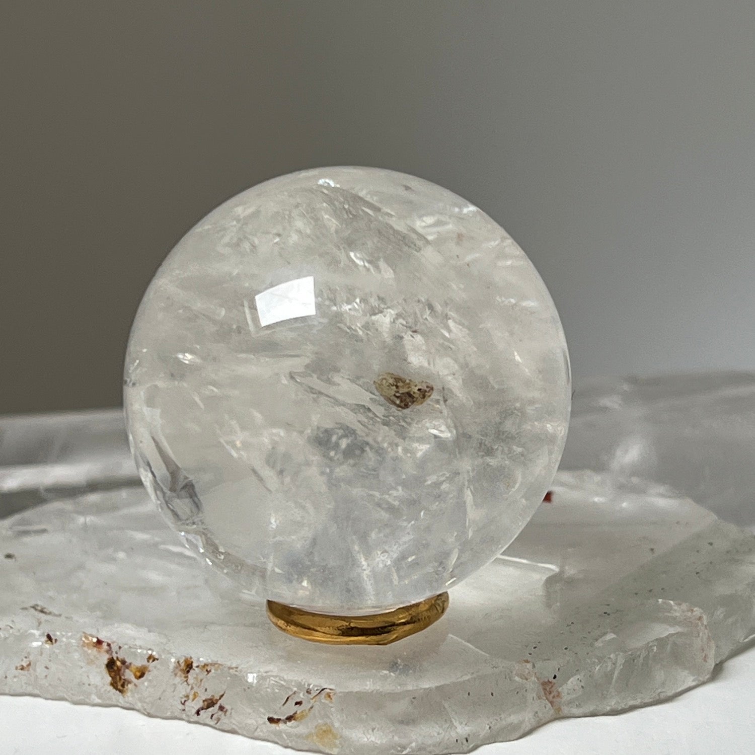 Unique  Rock Crystal Ball  from Madagascar