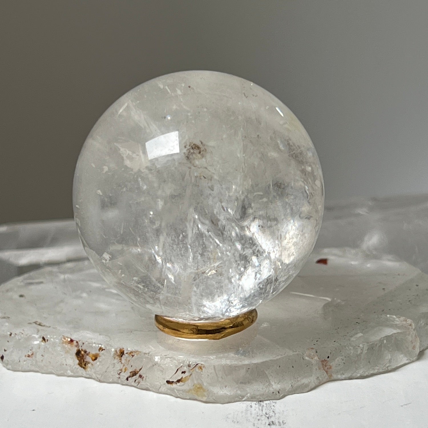 Unique  Rock Crystal Ball  from Madagascar