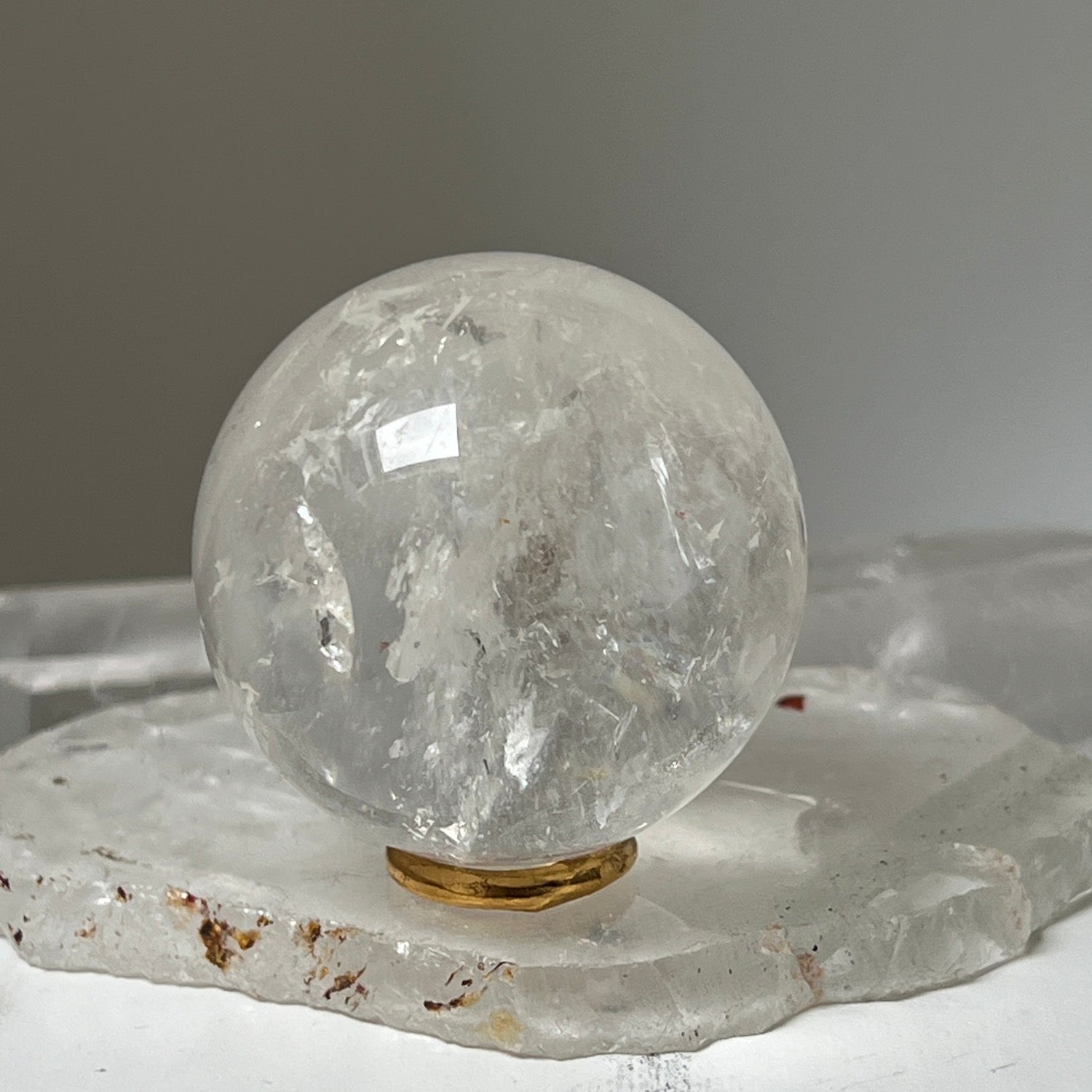 Unique  Rock Crystal Ball  from Madagascar