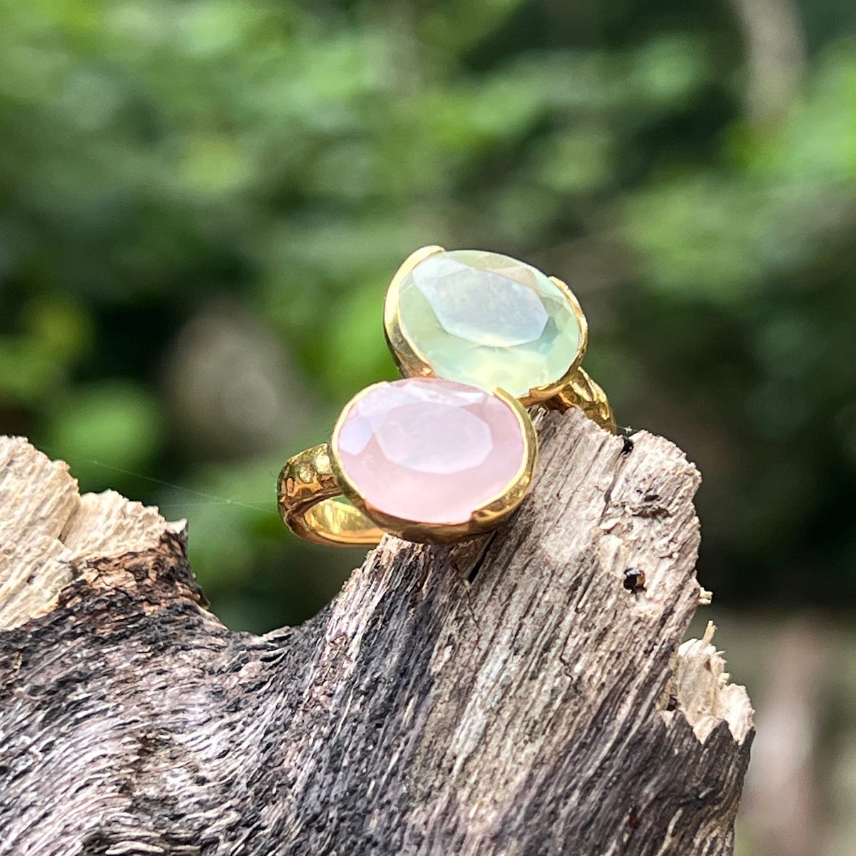 Felicity Rose Quartz And Prehnite Ring