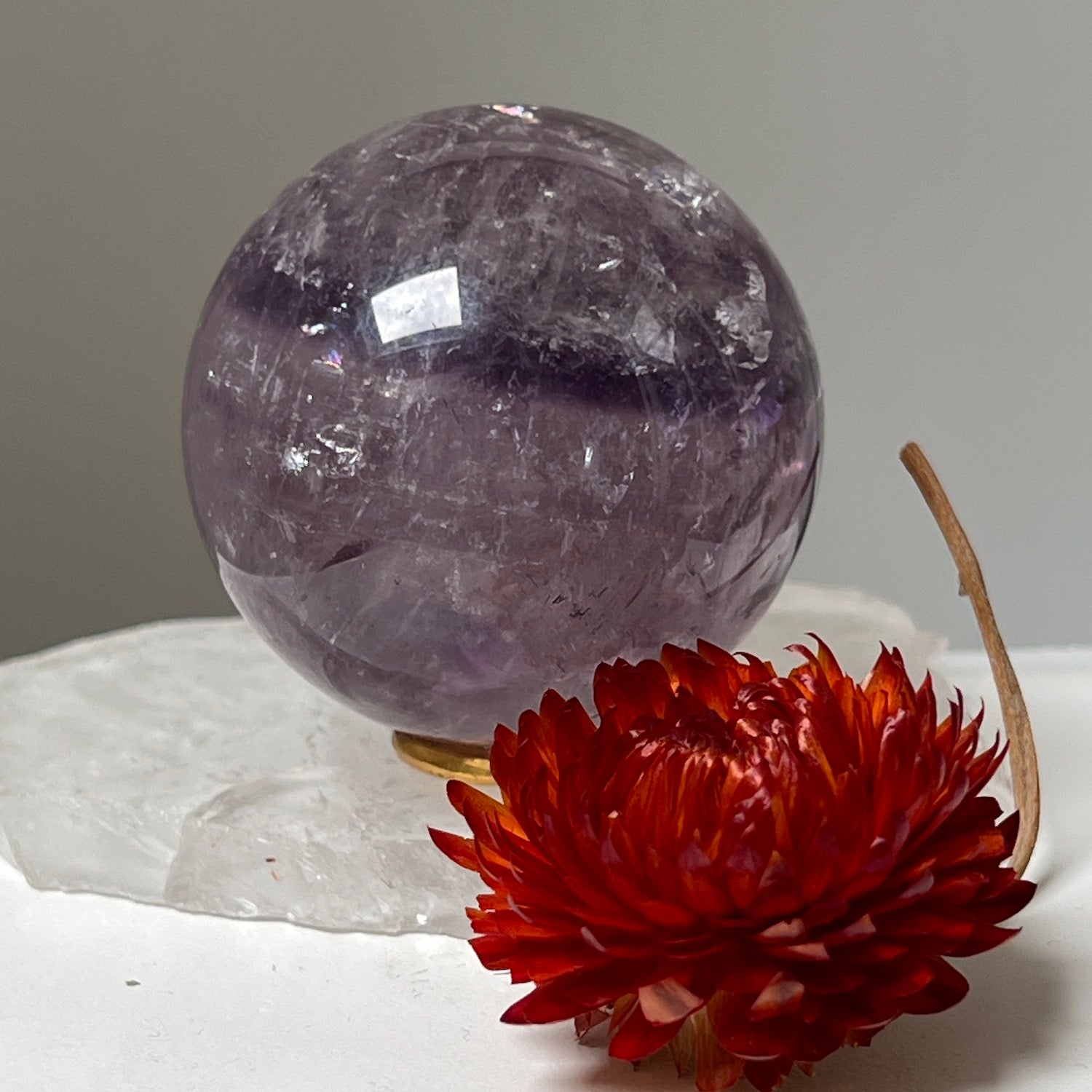 Unique Amethyst  Crystal Phantom ball from Brazil