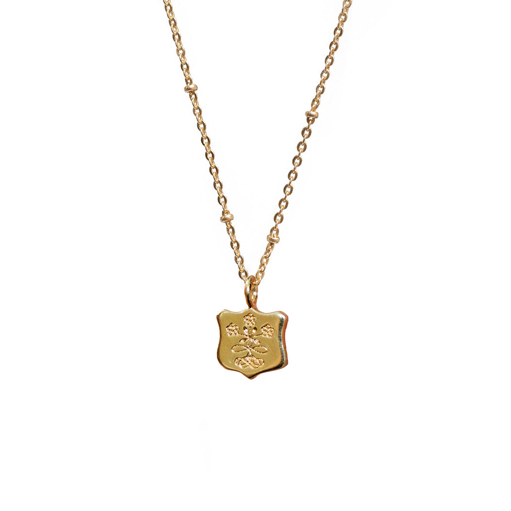 Infinity Flower  Crest Medal Charm