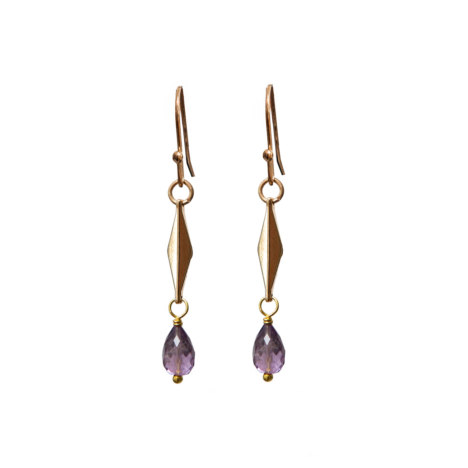 Limited Edition Amethyst Geometric Earrings