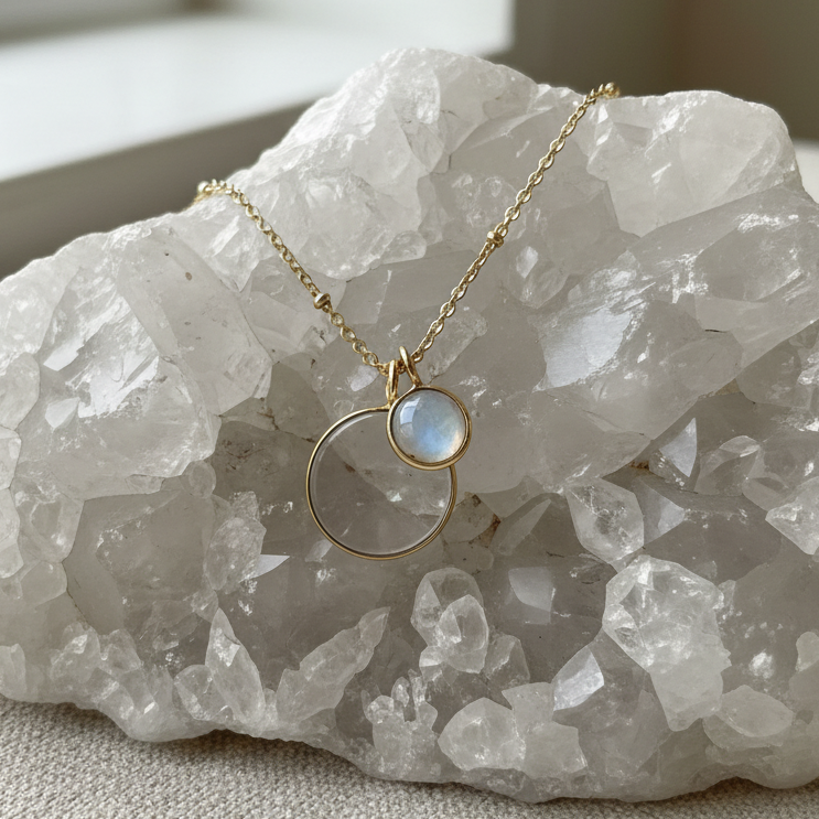 Duo Milky Way Pendant on Long Satellite Chain