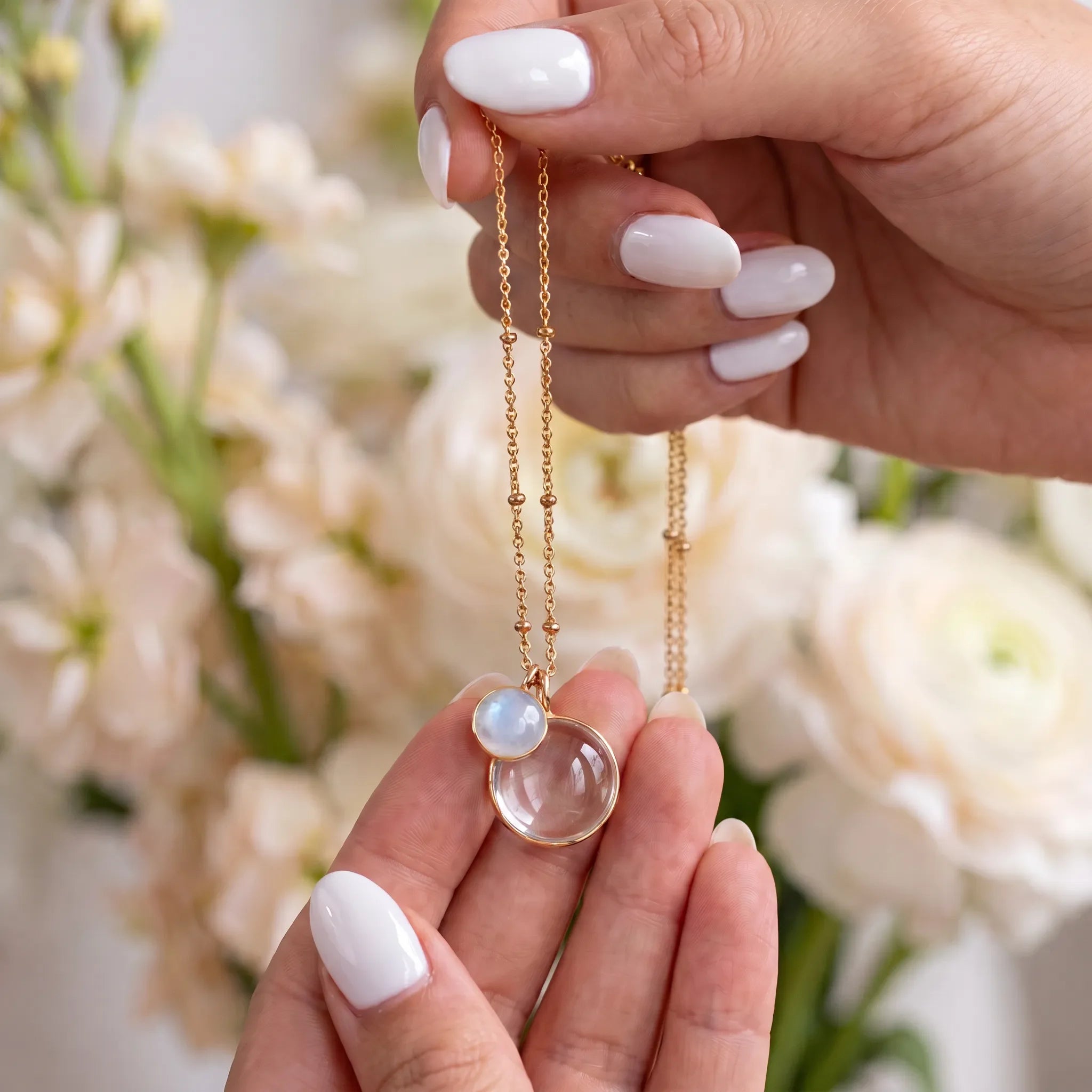 Duo Milky Way Pendant on Long Satellite Chain