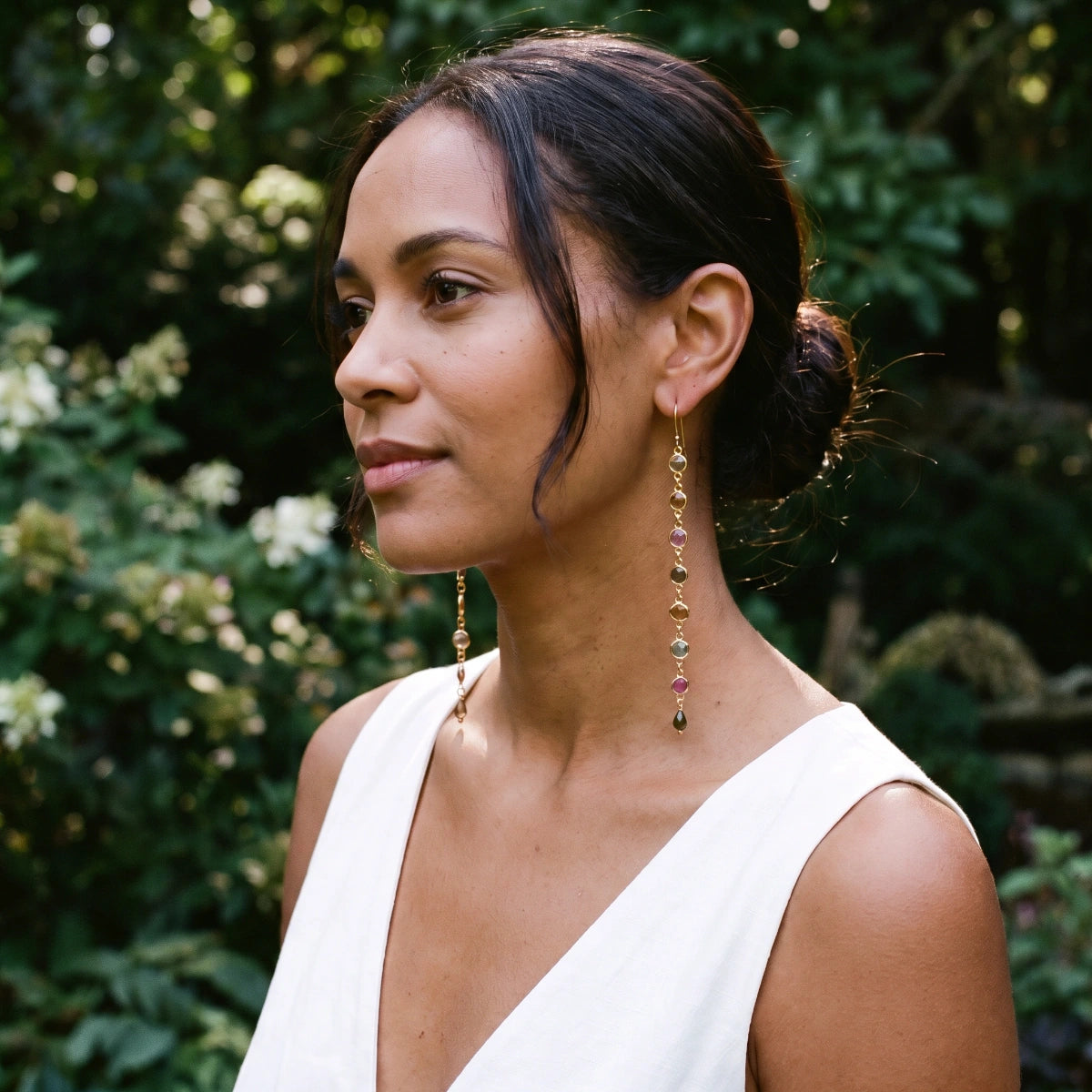 Tourmaline Confetti Vermeil earrings