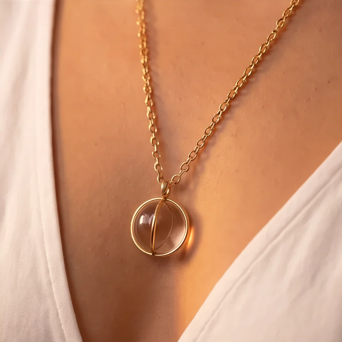 Large Crystal Ball on Belcher Chain