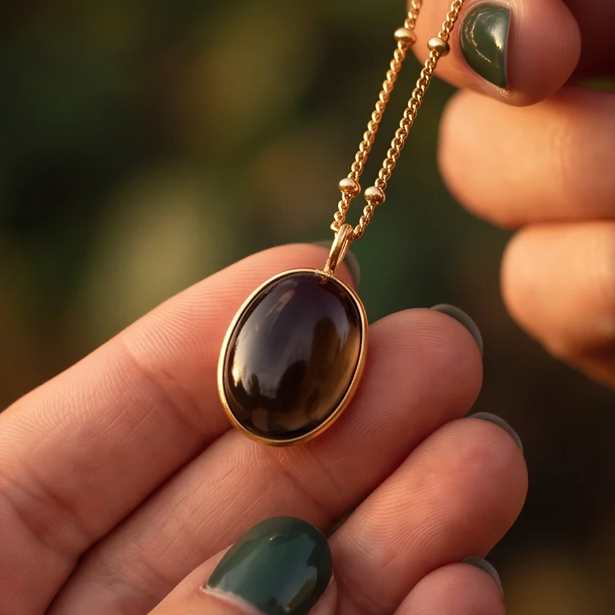 Freeform Smokey Quartz  Bezel set pendant