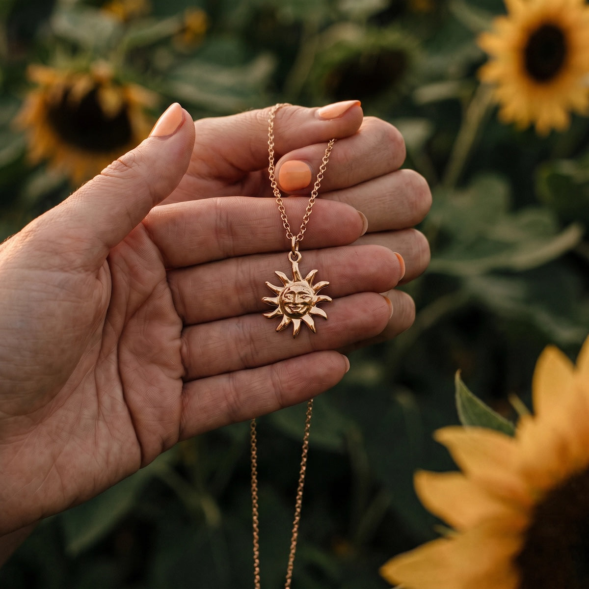 Celestial Sun Face Double sided Charm