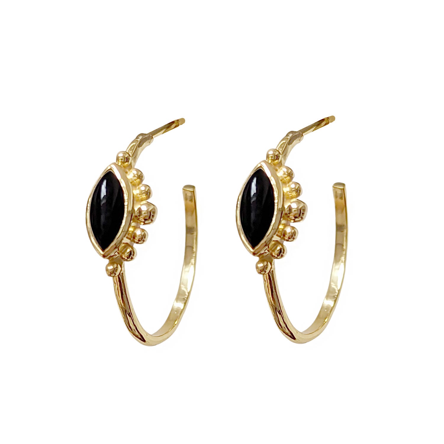Osiris Black Onyx Creole Earrings