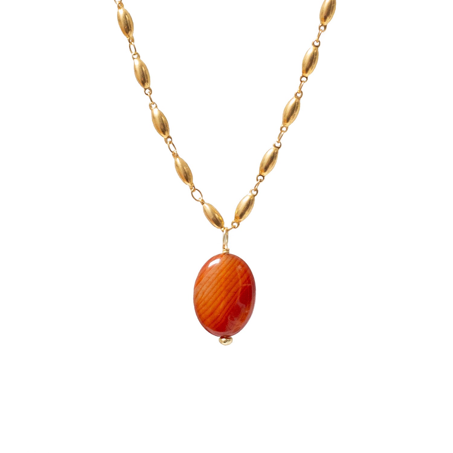 Pepin Chain With Earthy Orange Agate