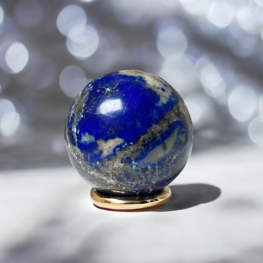 Lapis Lazuli Small sphere with brass stand