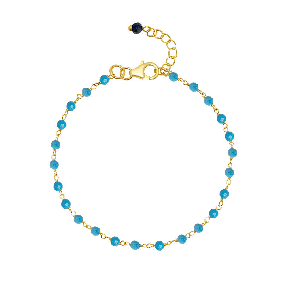 Rosary Bracelet - Howlite Turquoise with Blue Jade
