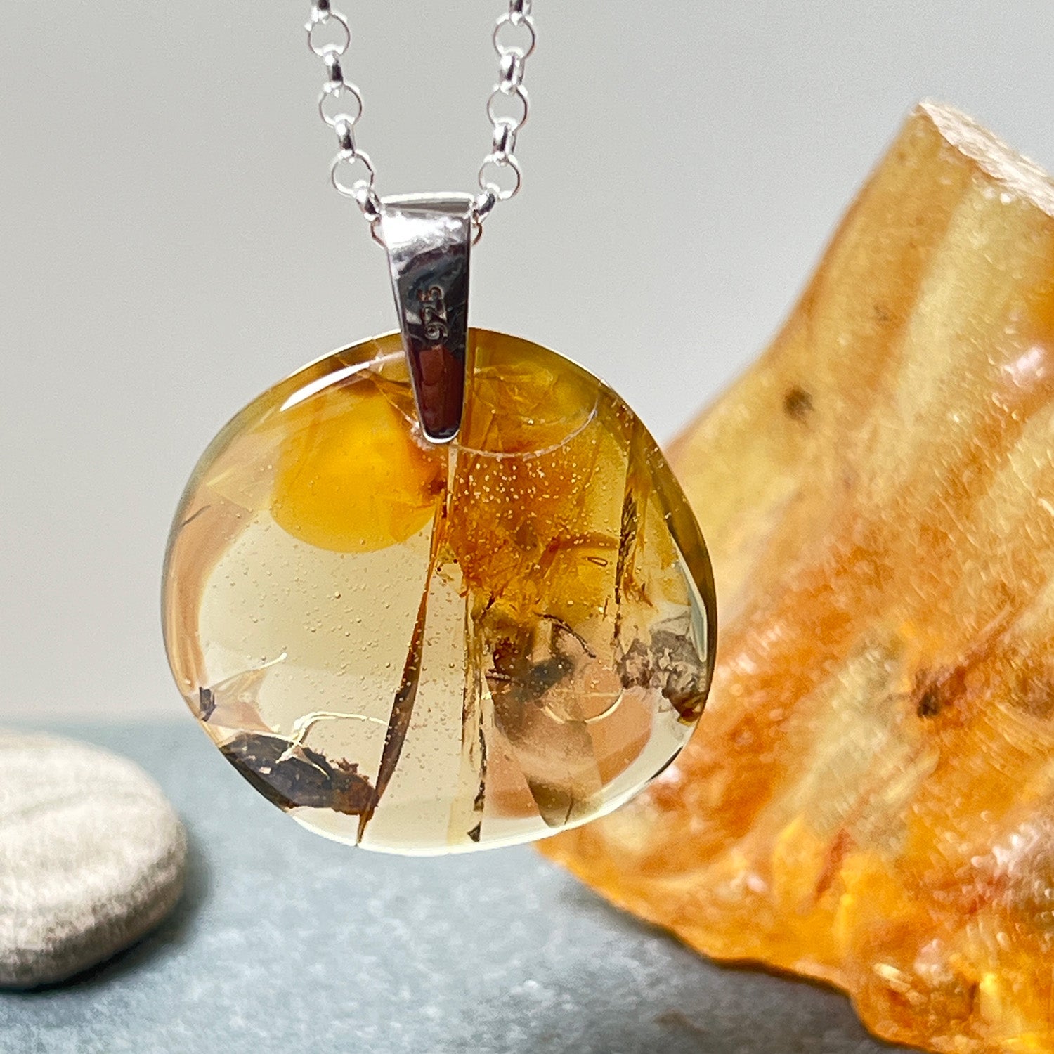 Unique Freeform Ethiopian Opal On Silver Baby Belcher Chain