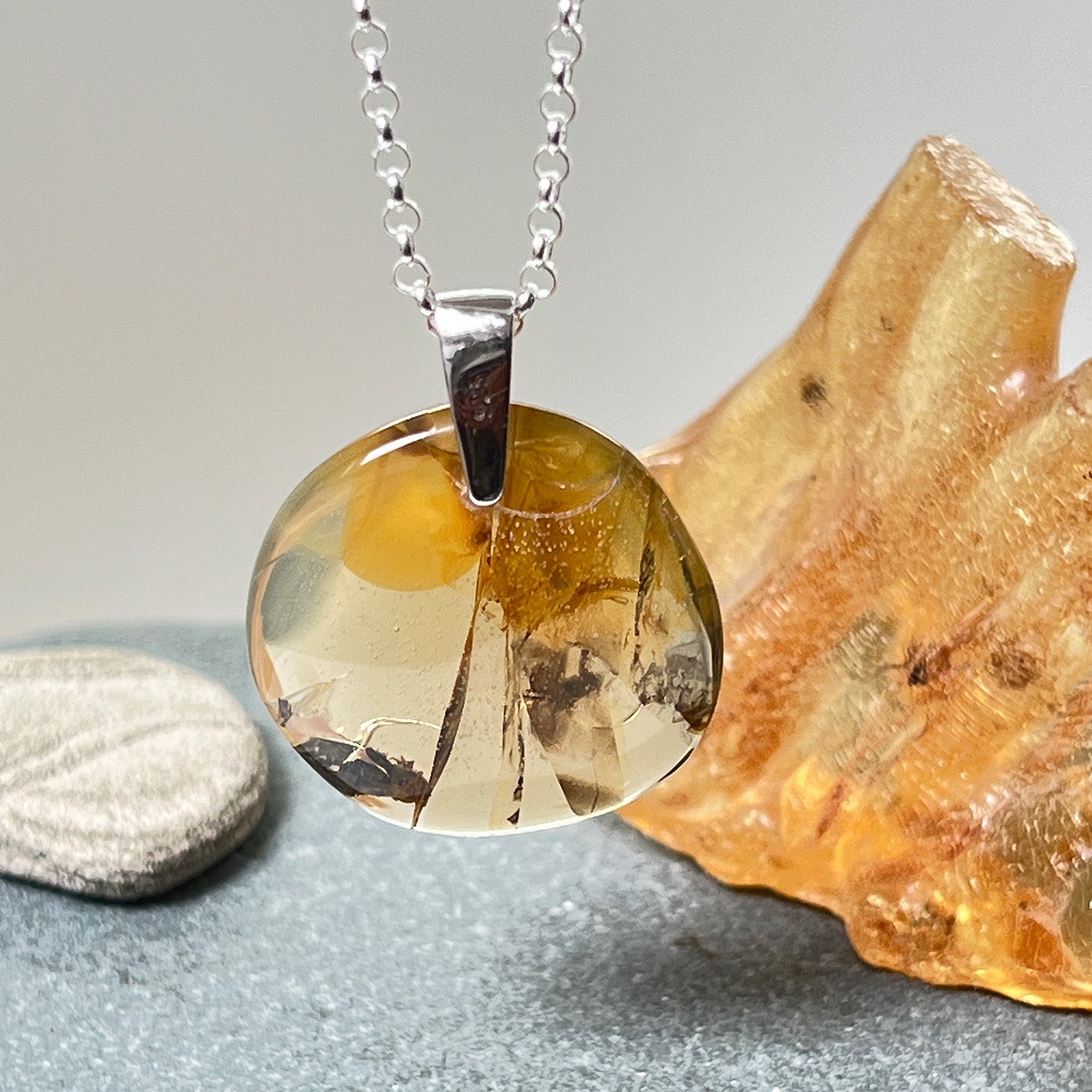 Unique Freeform Ethiopian Opal On Silver Baby Belcher Chain
