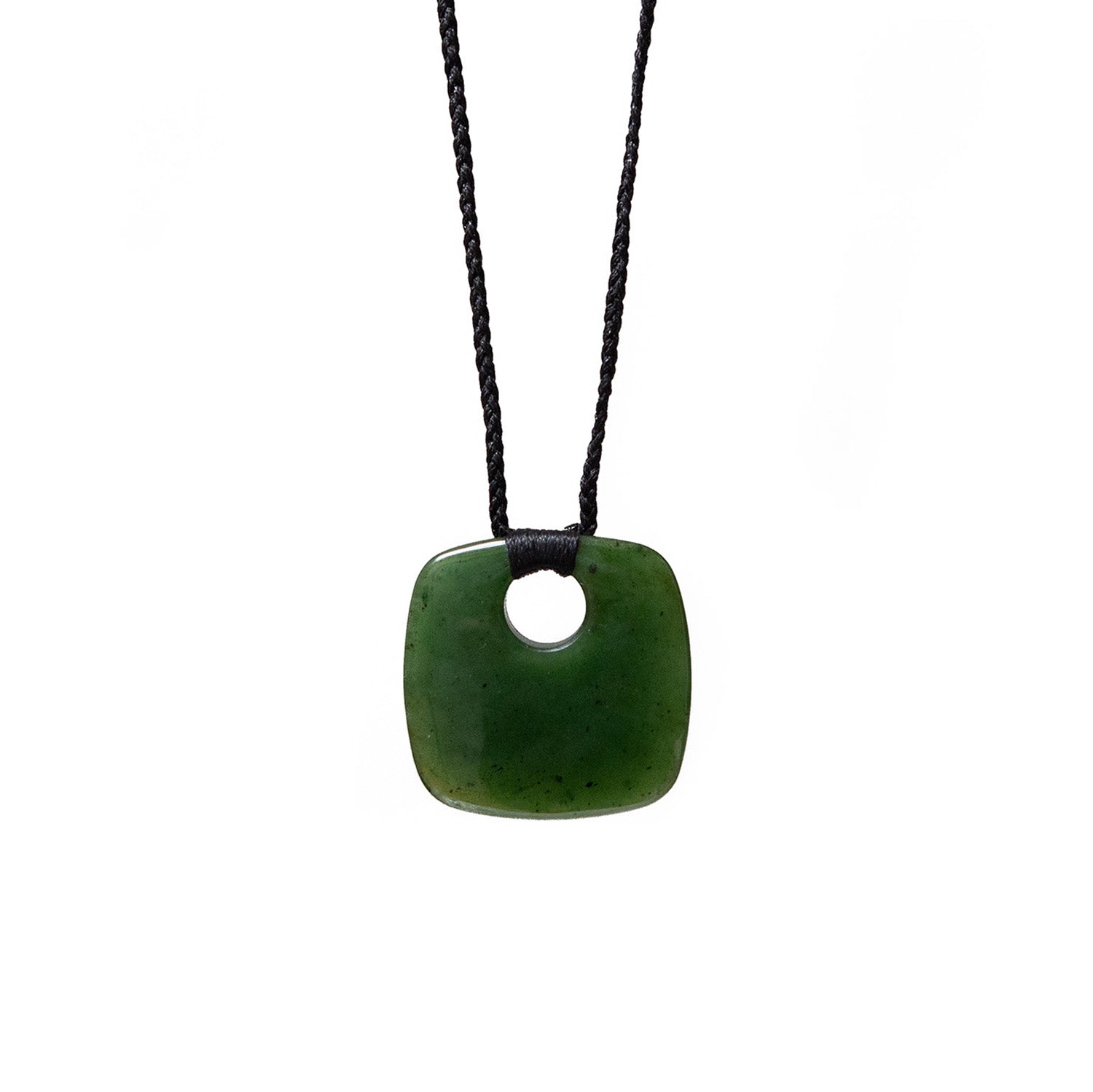 Large Alaskan Jade Square With Jade Beads On Adjustable Cord