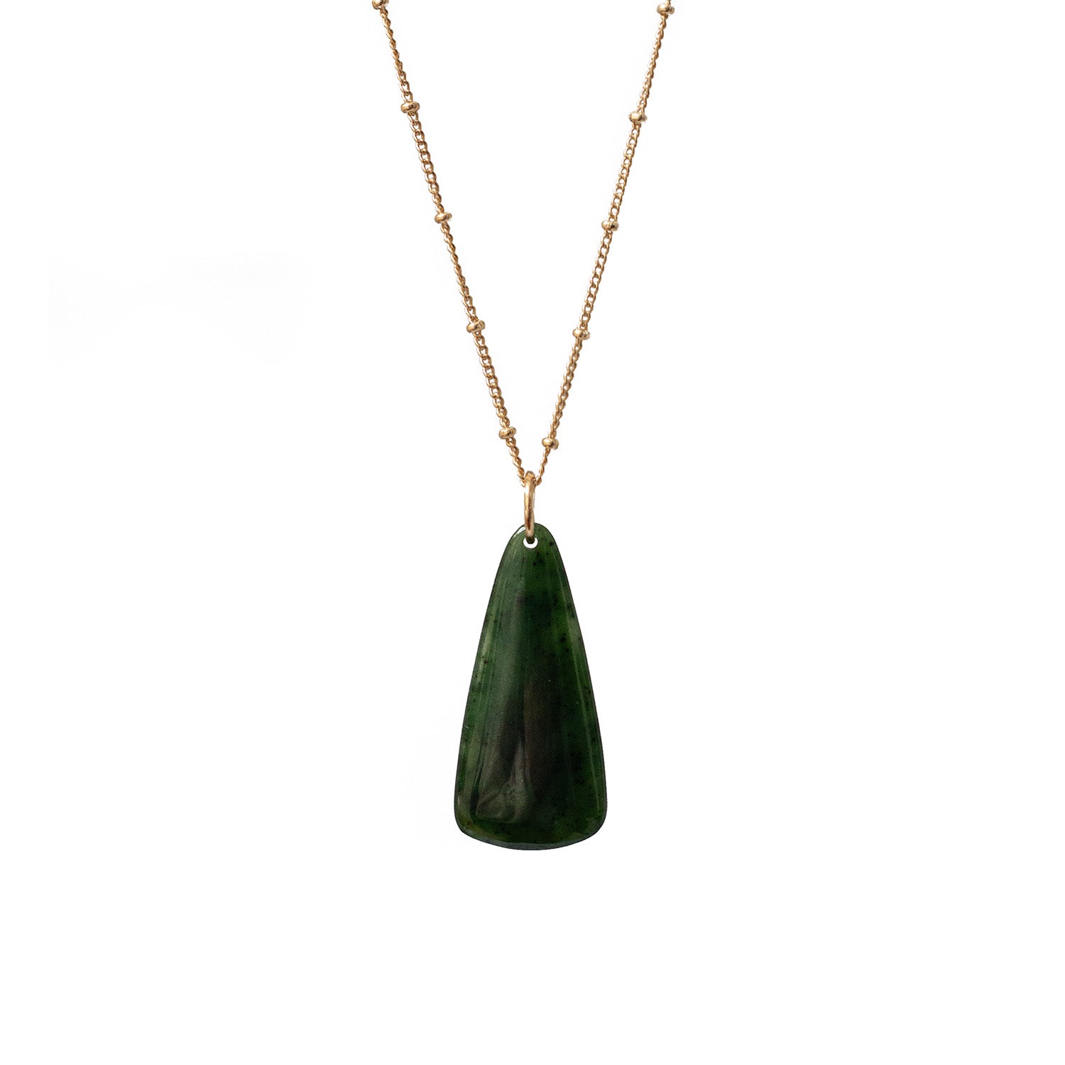 Medium Alaskan Jade On  Biba Chain 60 cm