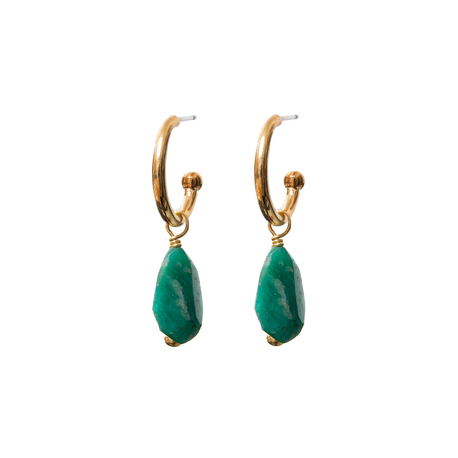 Alexa Creole Earrings With Amazonite