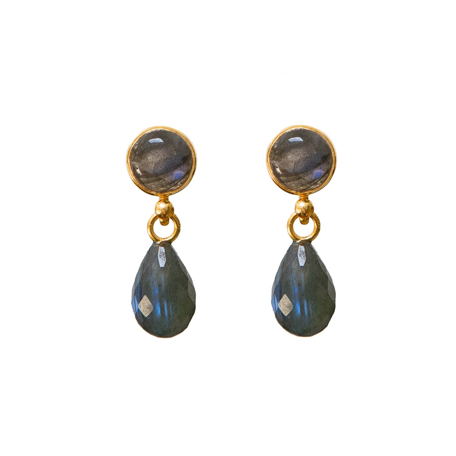 Anabel Stud Labradorite Drop Earrings