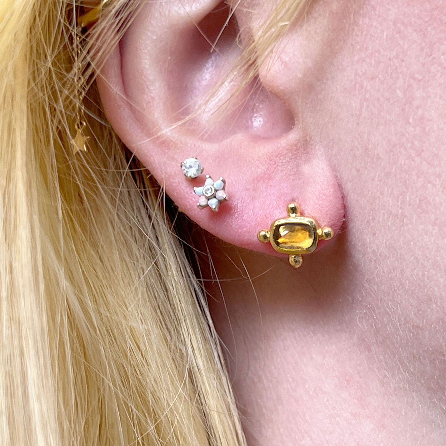 Beatriz Citrine Stud Earrings