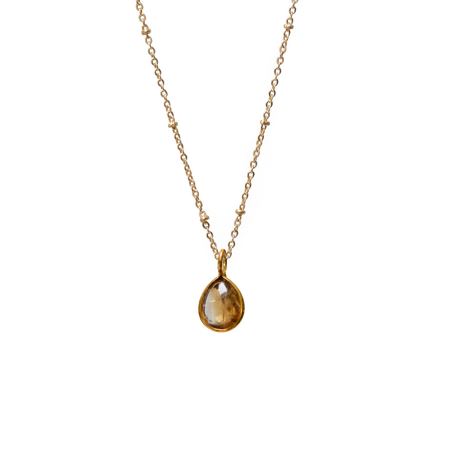 Julia Drop Citrine On Short Satellite Chain