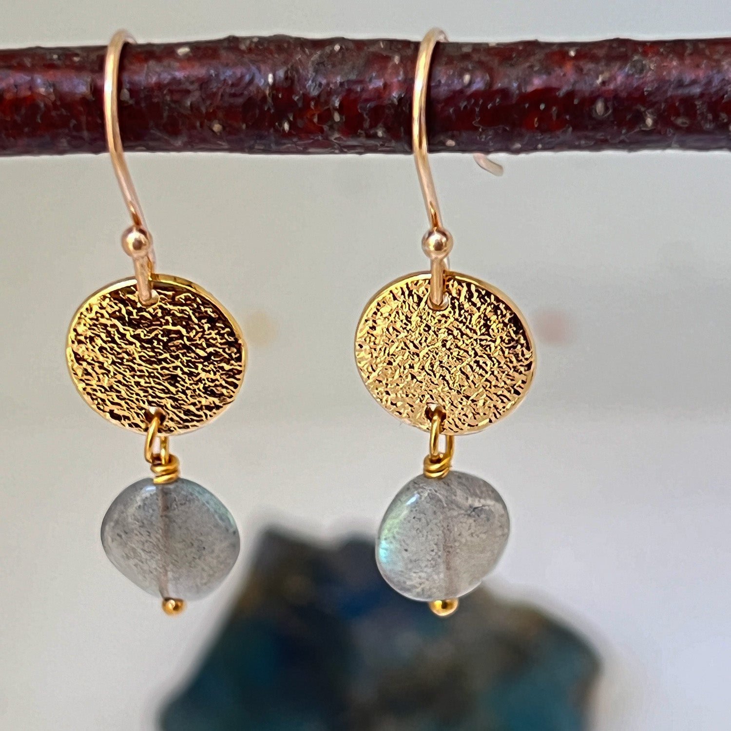Harmonia One Stone Labradorite Earrings