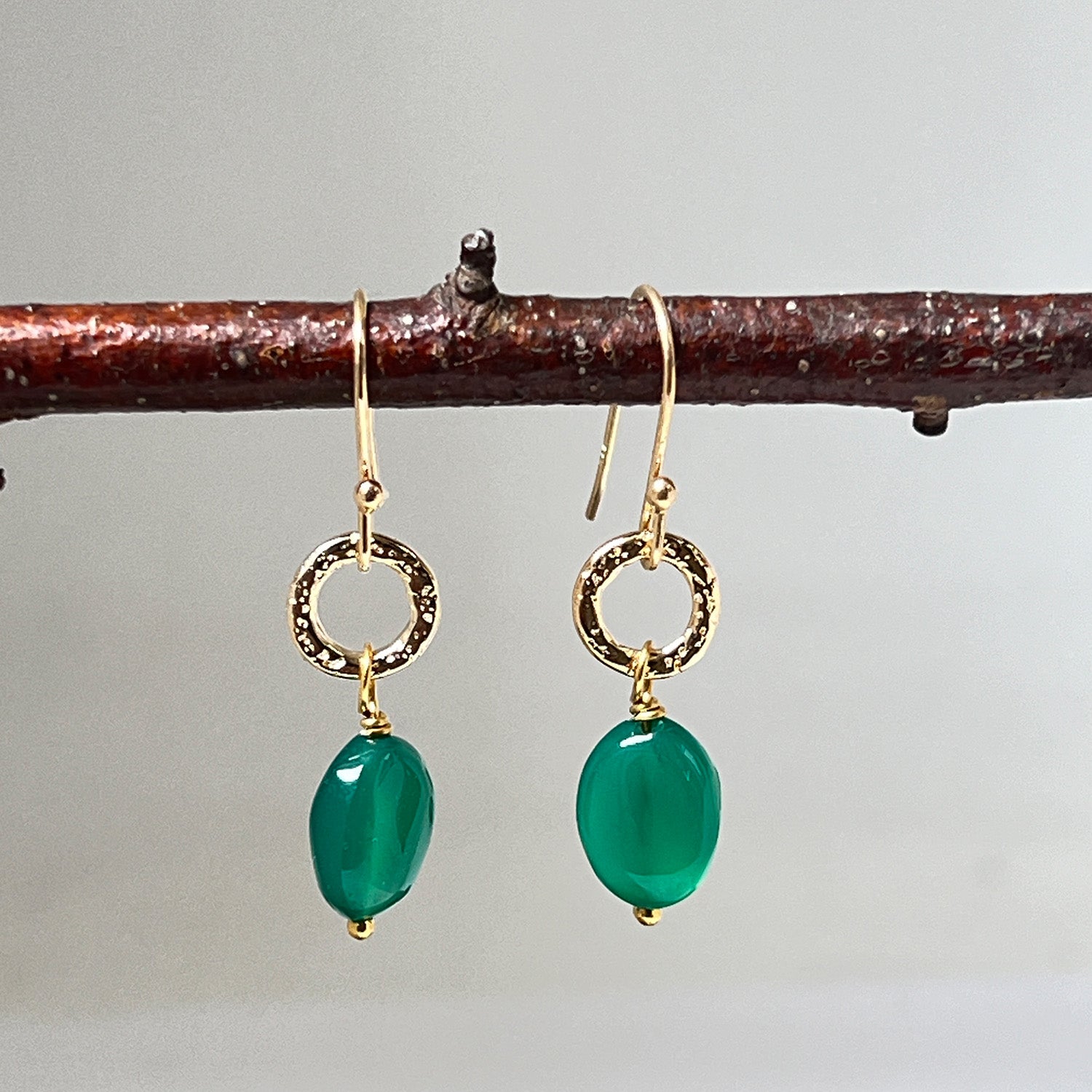 Gita Earrings Green Onyx