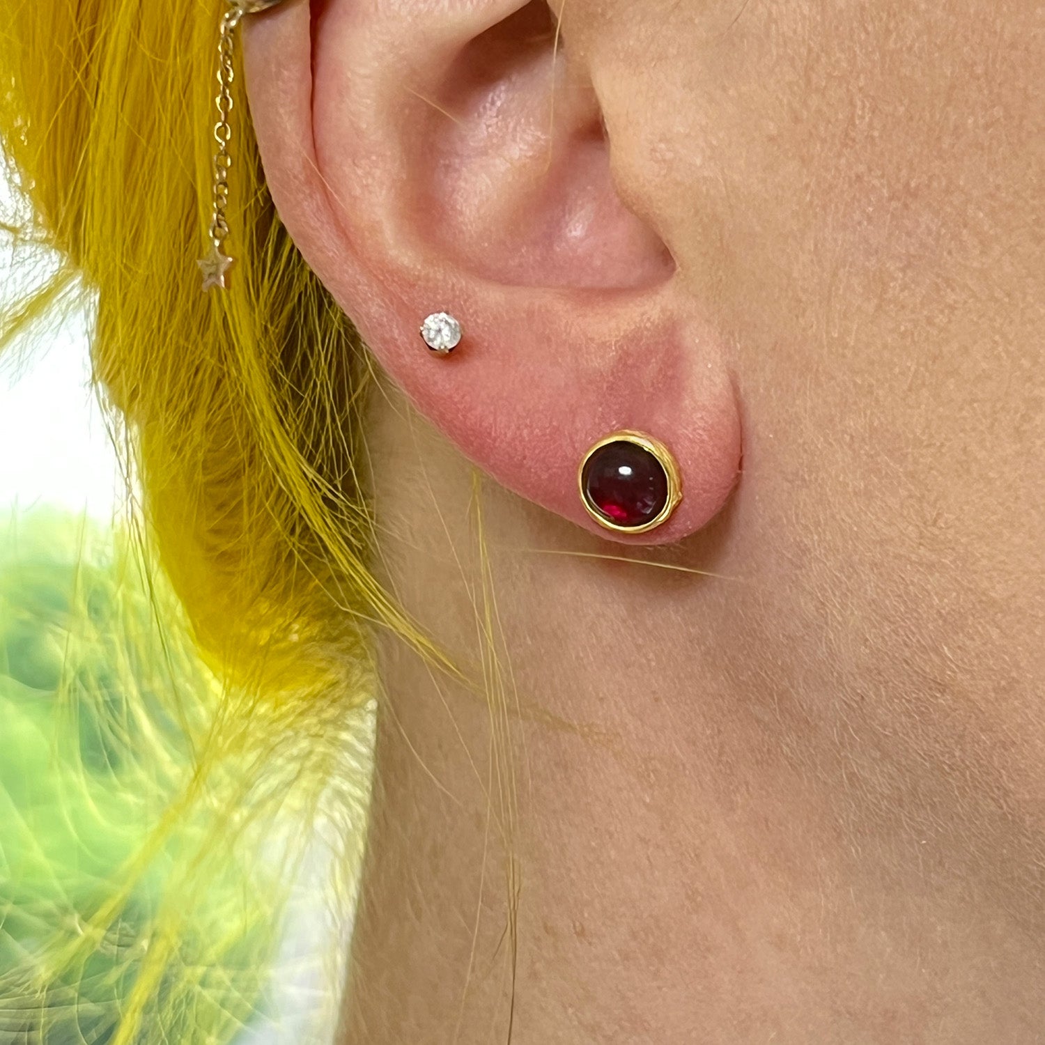 Small Round Cabochon Earrings