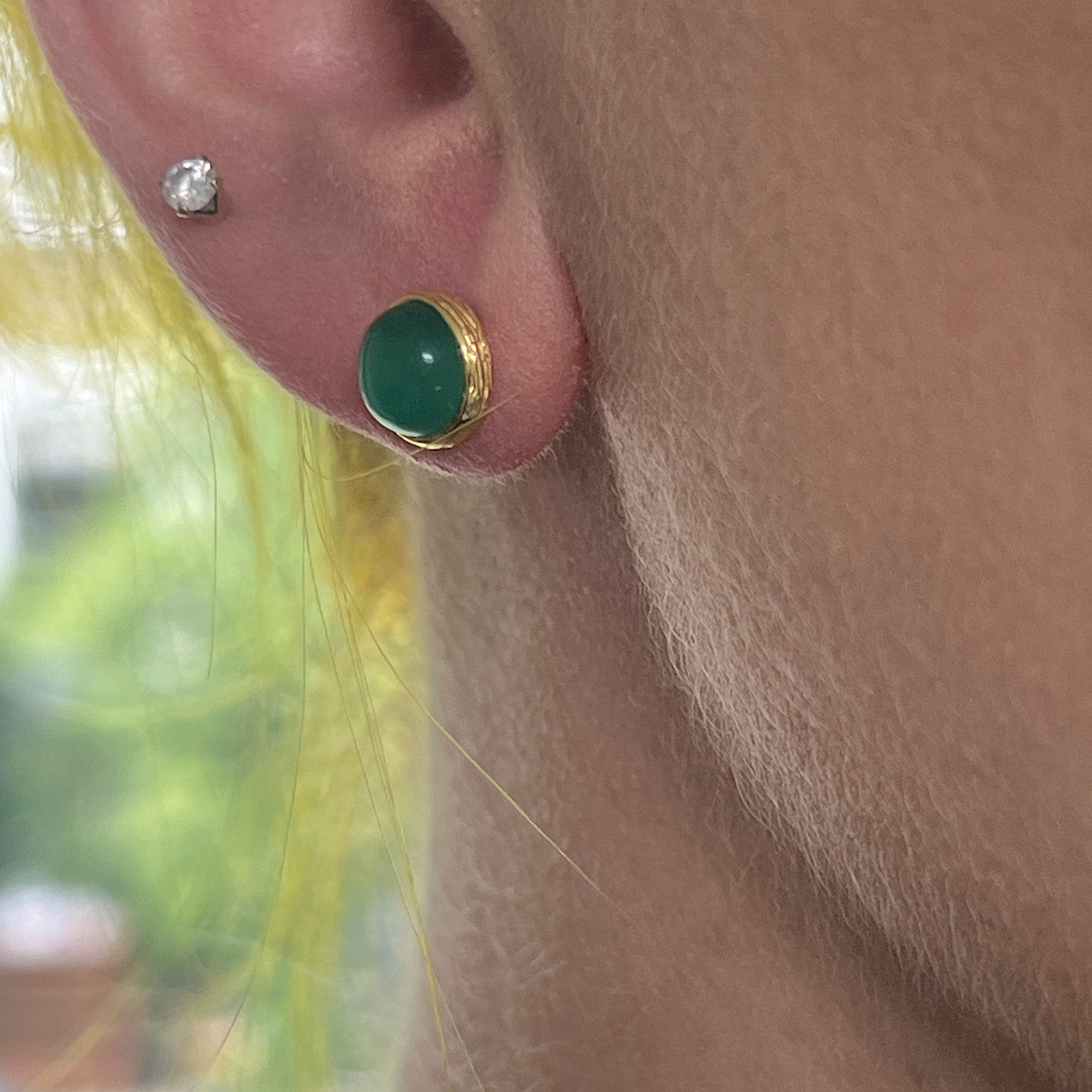 Small Round Cabochon Earrings