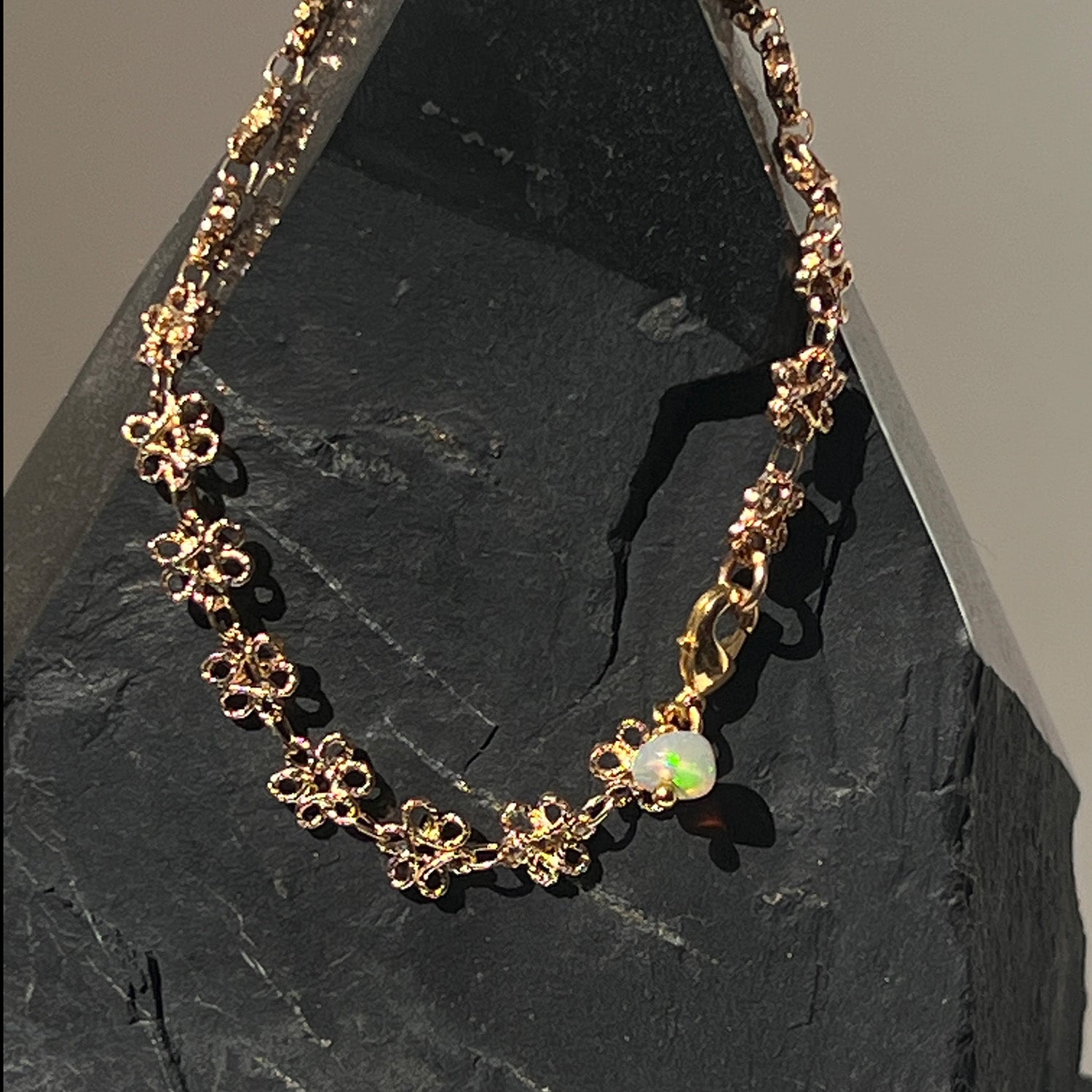 Infinity Bracelet With Opal, Ruby Or Green Diopside