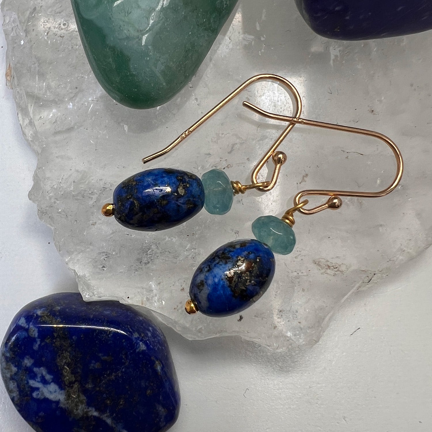 Lapis Lazuli And Apatite Earrings