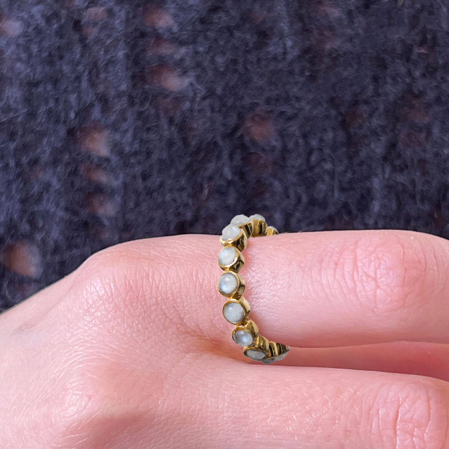Eternity Moonstone Cabochon Vermeil Ring