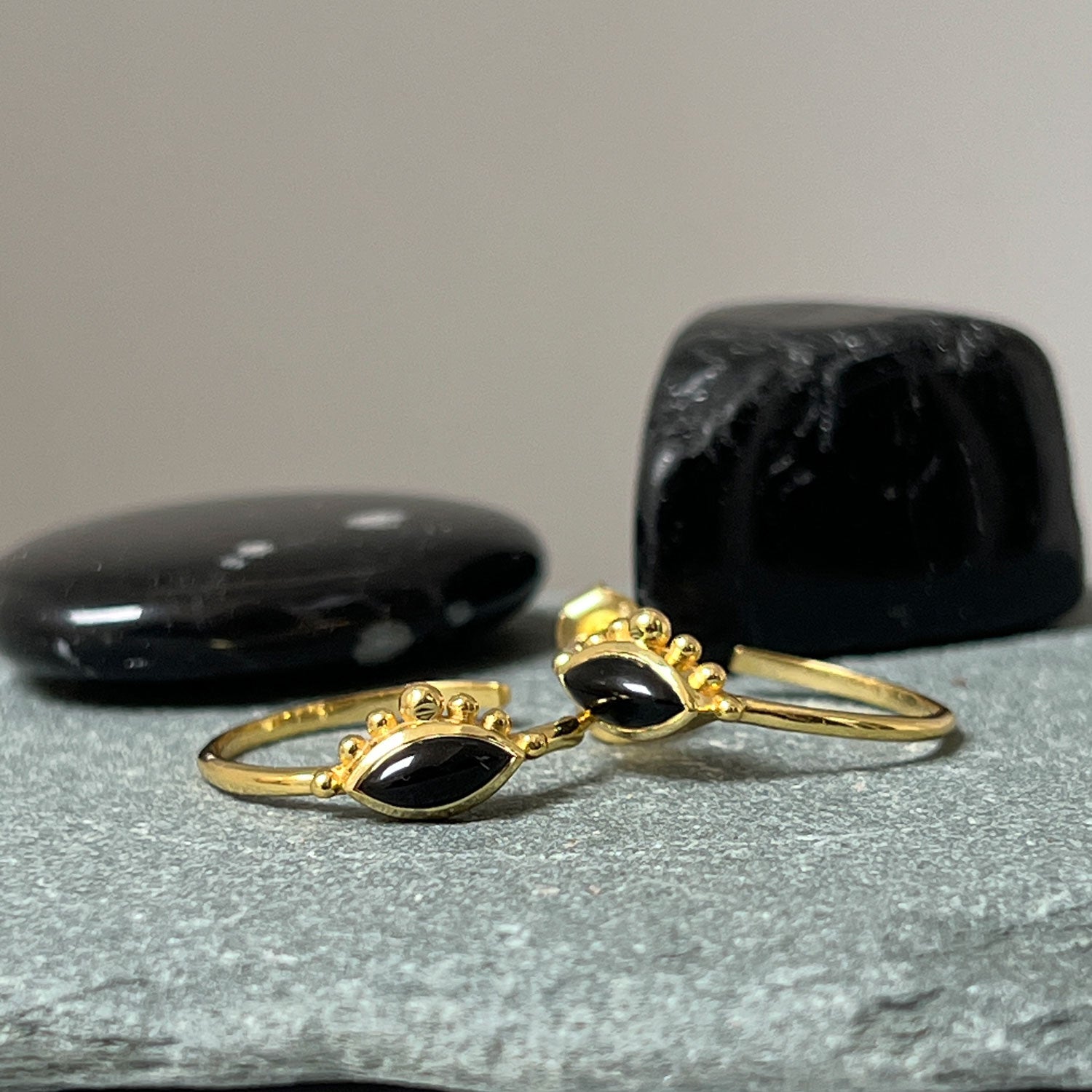 Osiris Black Onyx Creole Earrings