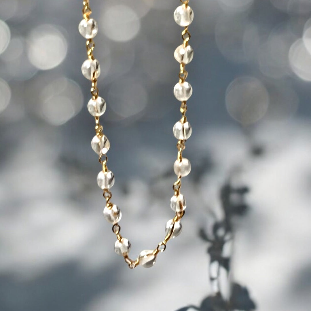 Rock Crystal Round Stone Rosary