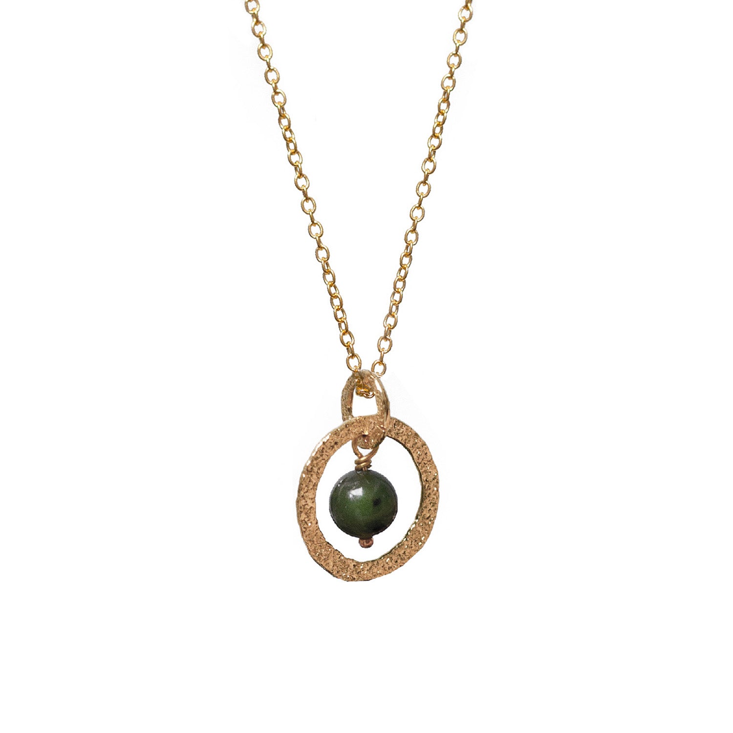 Taya Pendant With Nephrite Jade On Long Simple Chain