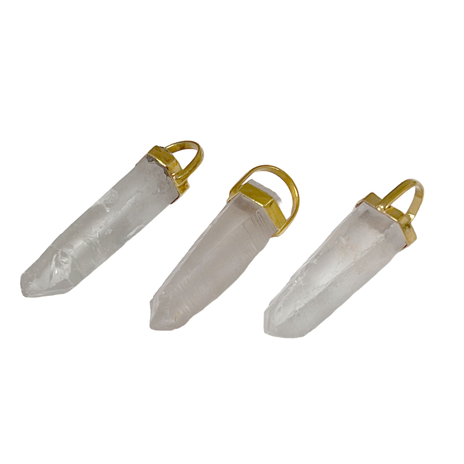 Raw Rock Crystal Point Pendant (sold individually or on a long satellite chain)