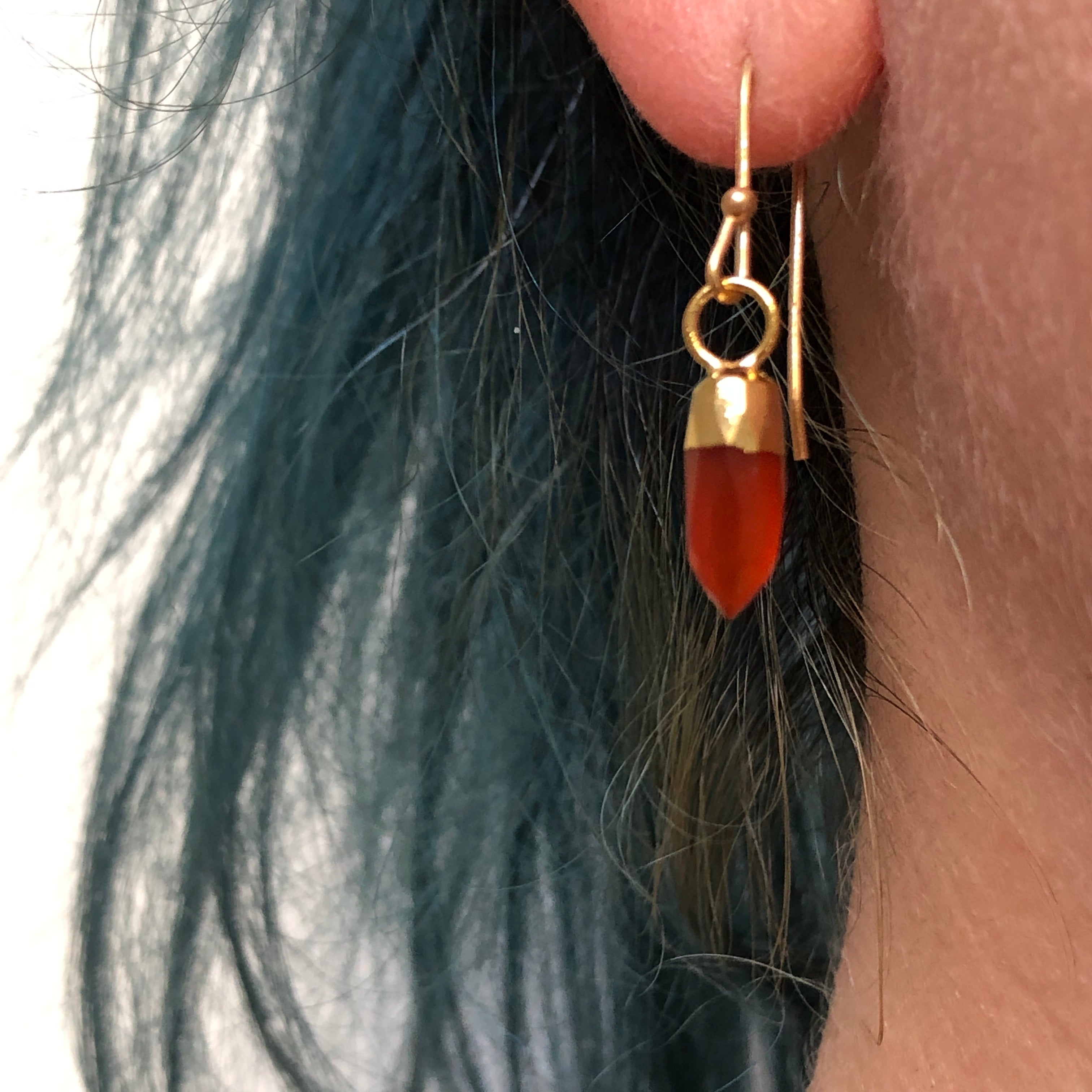 Mini Point Carnelian Earrings