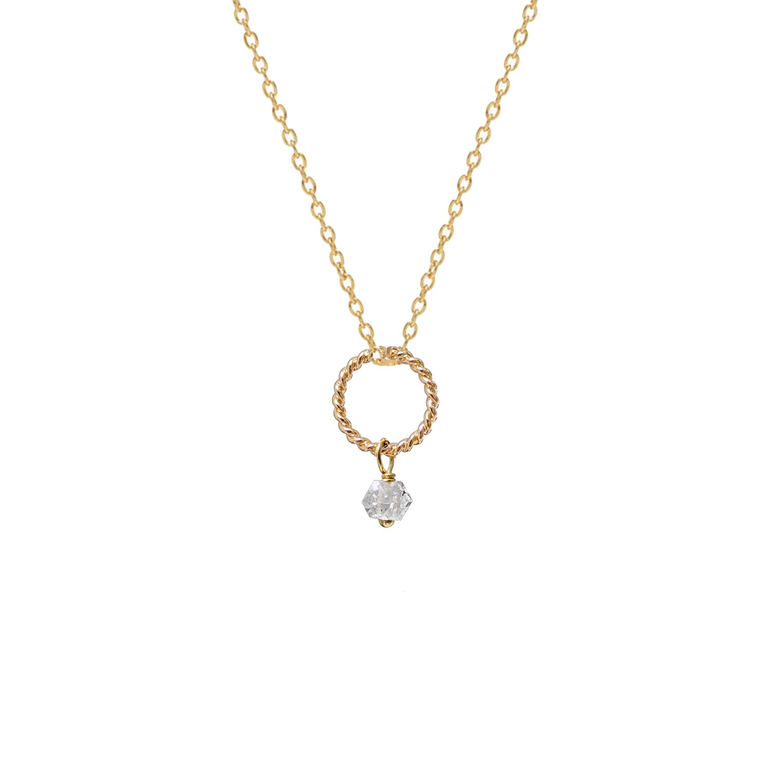 Alexis Herkimer Diamond Pendant on Short Simple Chain