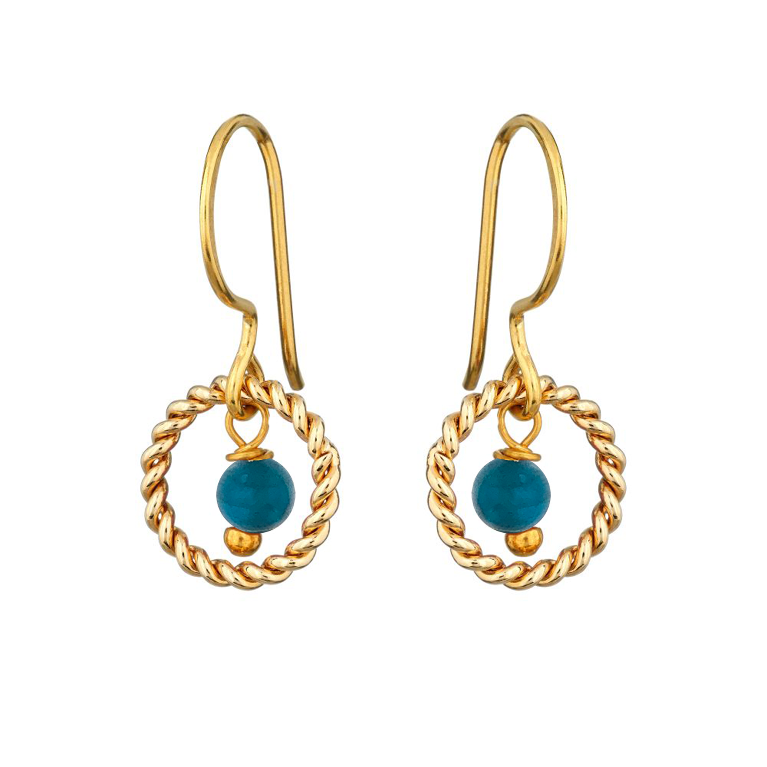 Alexis Earrings Blue Apatite - Mirabelle Jewellery