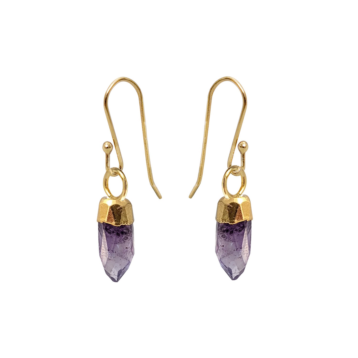 Mini Point Earrings Amethyst