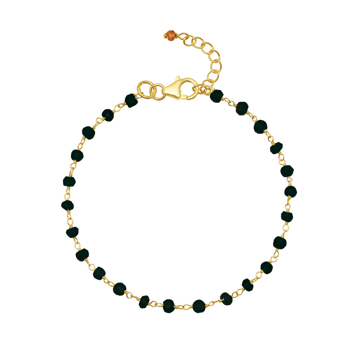 Rosary Bracelet - Black Onyx with Specitite Garnet