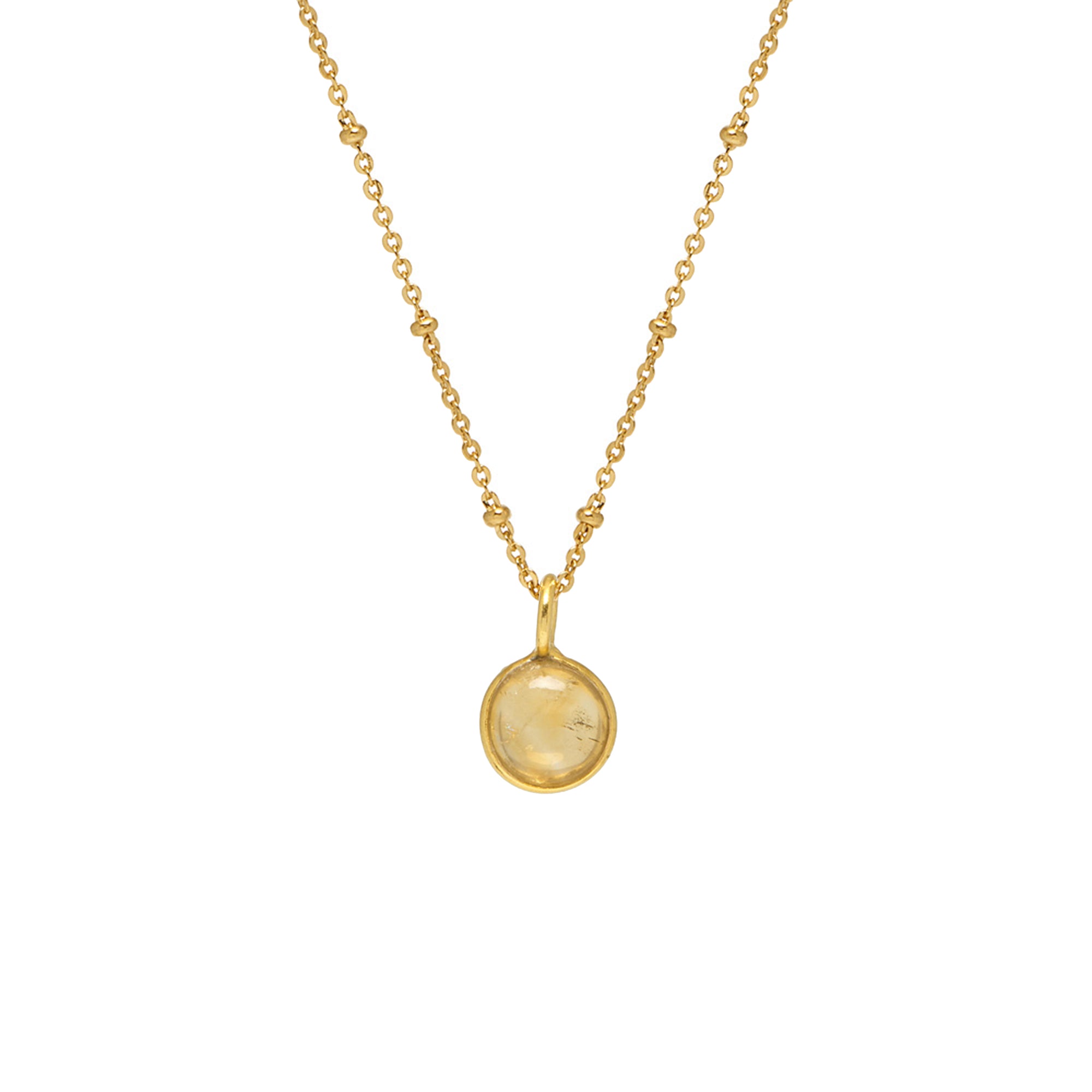 Citrine Cabochon Pendant - Mirabelle Jewellery