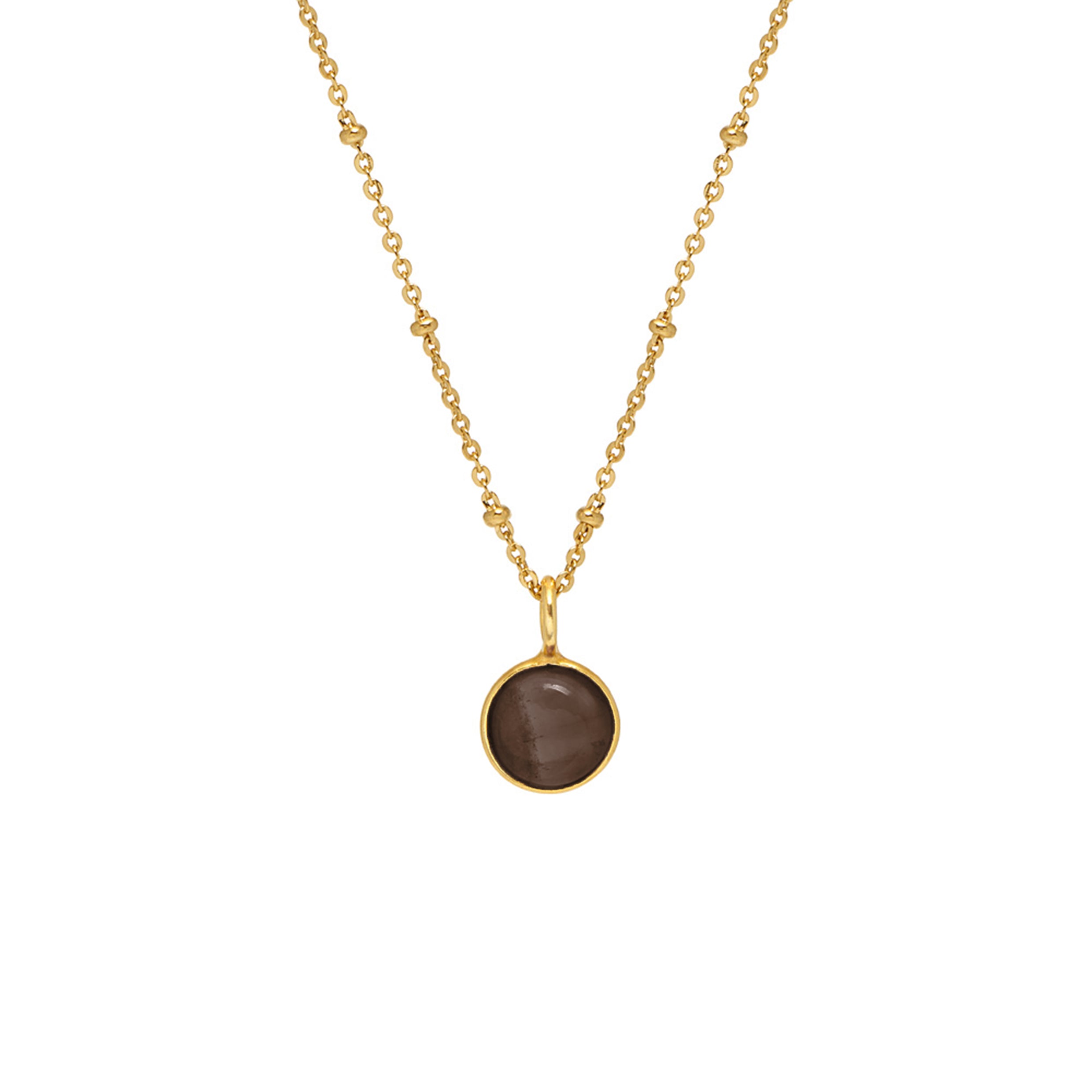 Smokey Quartz Cabochon Pendant - Mirabelle Jewellery