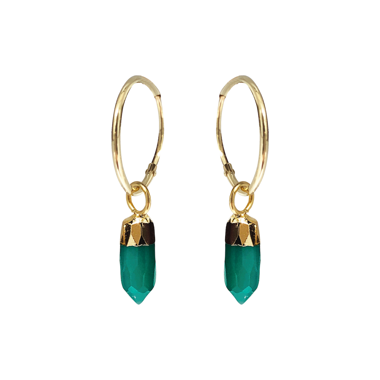 Cora Creole with Mini Point Green Onyx - Mirabelle Jewellery