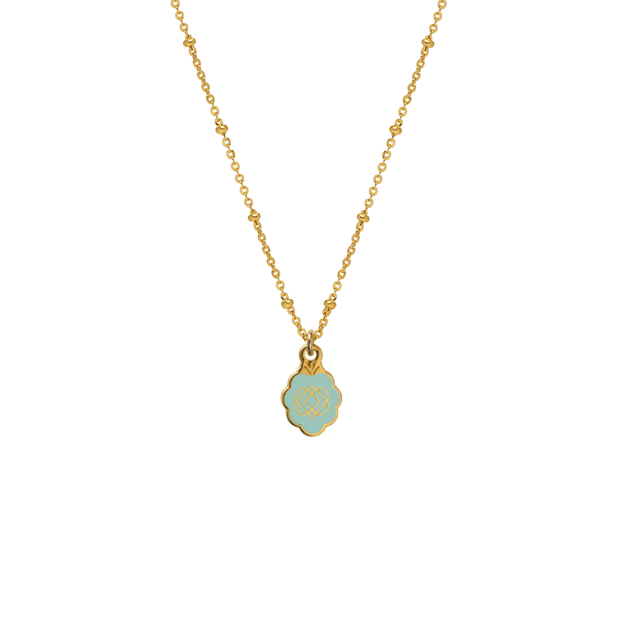 Double Sided Infinity Spirit Enamel Medal Celadon Green - Mirabelle Jewellery